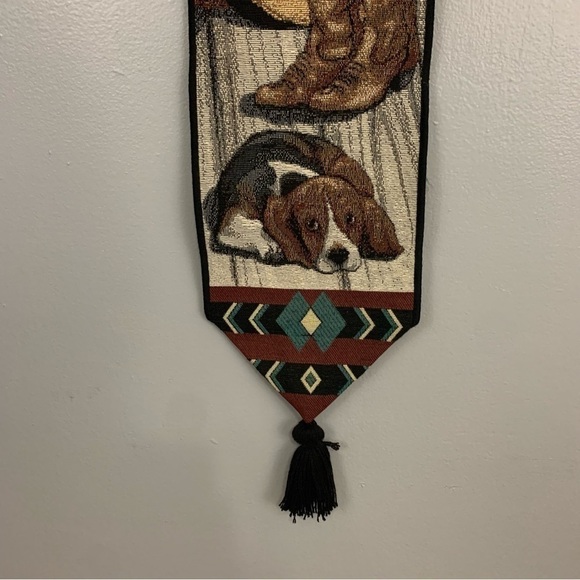 “OUT West” Western Ranch Scene Narrow Tapestry - Picture 7 of 8